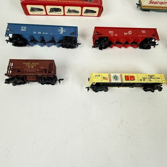 HO Scale Vintage 7 Train Cars , 3 Trailers Sea train Sea Land, Union Pacific - Picture 4 of 6